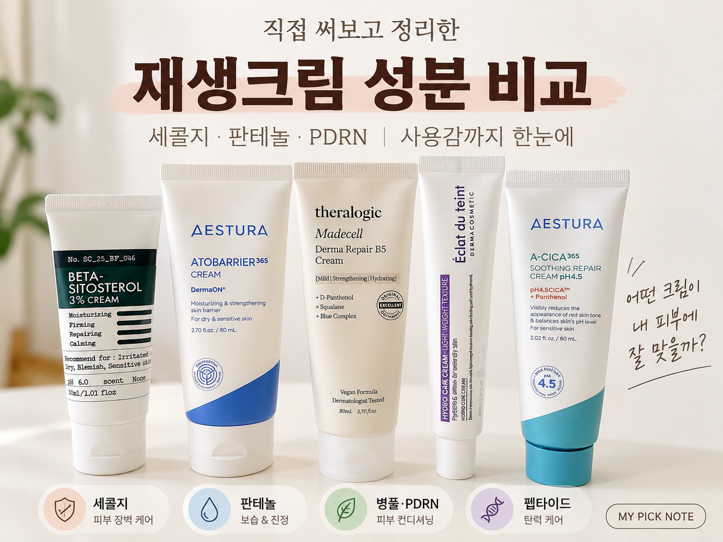 재생크림 성분 비교