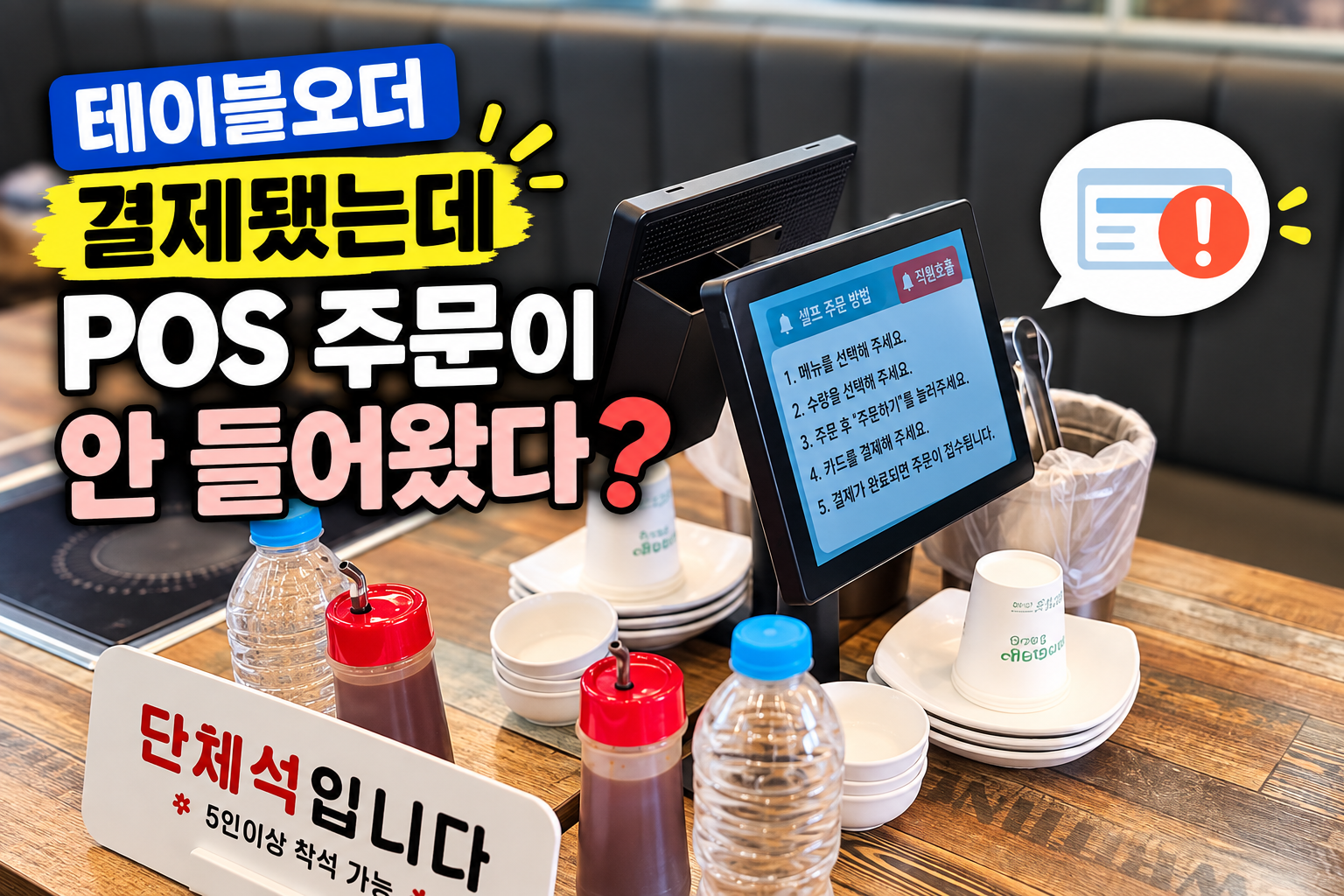 테이블오더 결제됐는데 POS 주문 안 들어올 때｜원인과 대처법